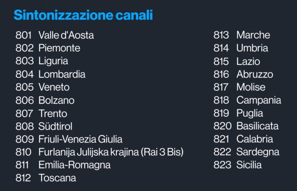 tgr rai 3 numerazione 800